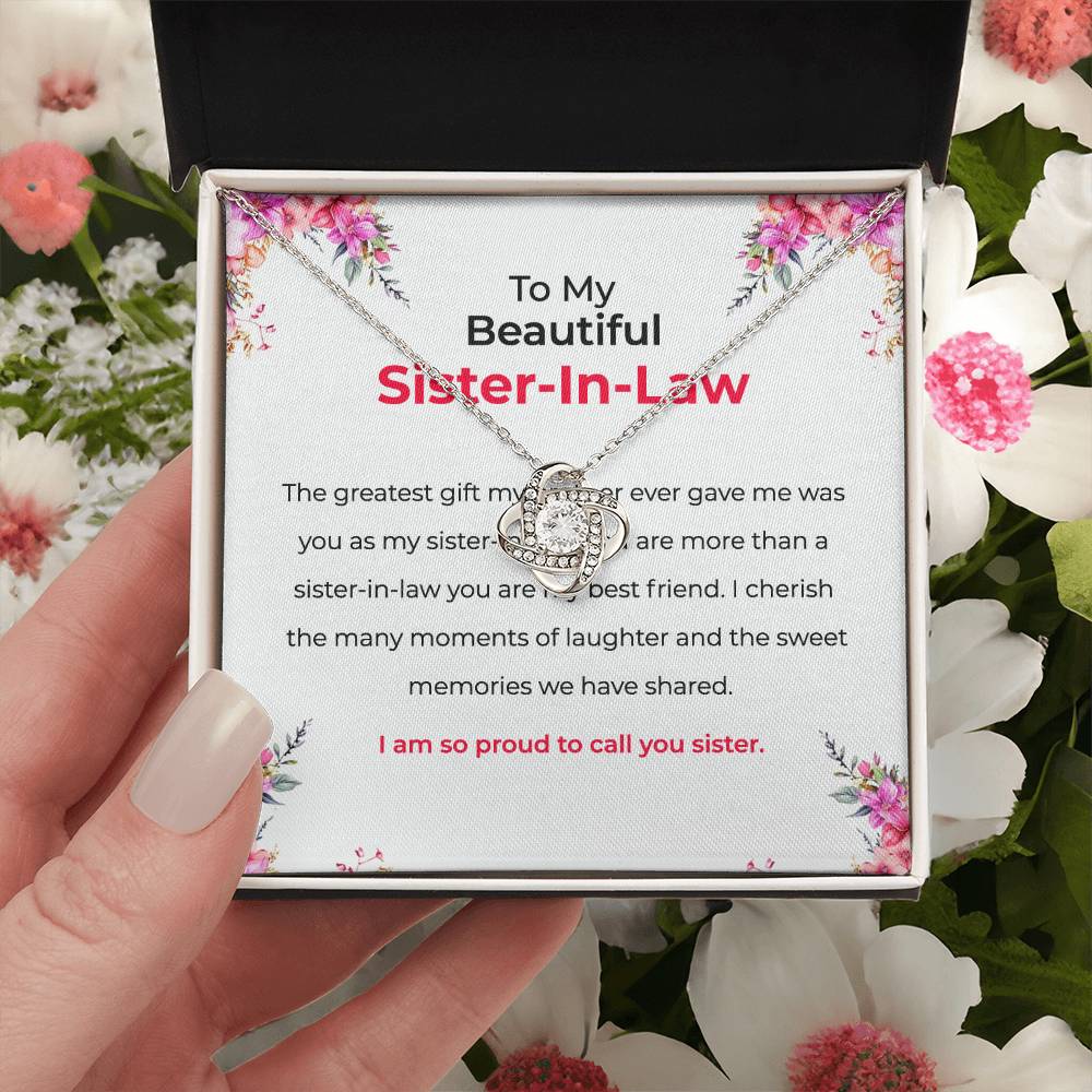 To My Beautiful Sister-in-law Necklace | Love Knot Necklace | Sister-in-Law Gift