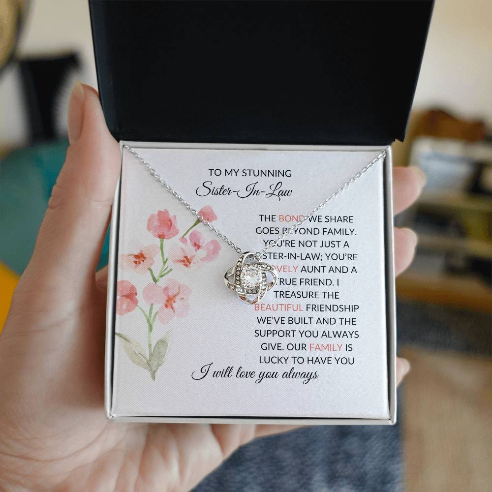 To My Stunning Sister-in-law Necklace | Love Knot Necklace | Sister-in-Law Gift