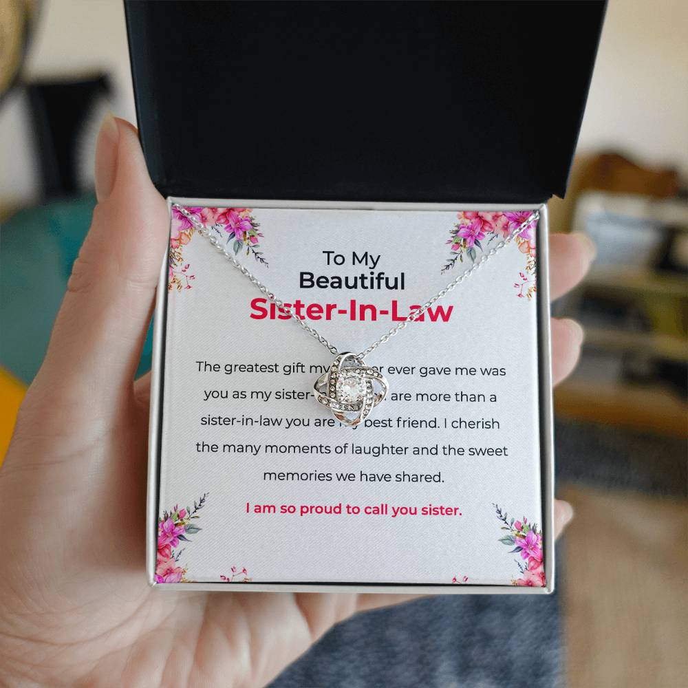 To My Beautiful Sister-in-law Necklace | Love Knot Necklace | Sister-in-Law Gift