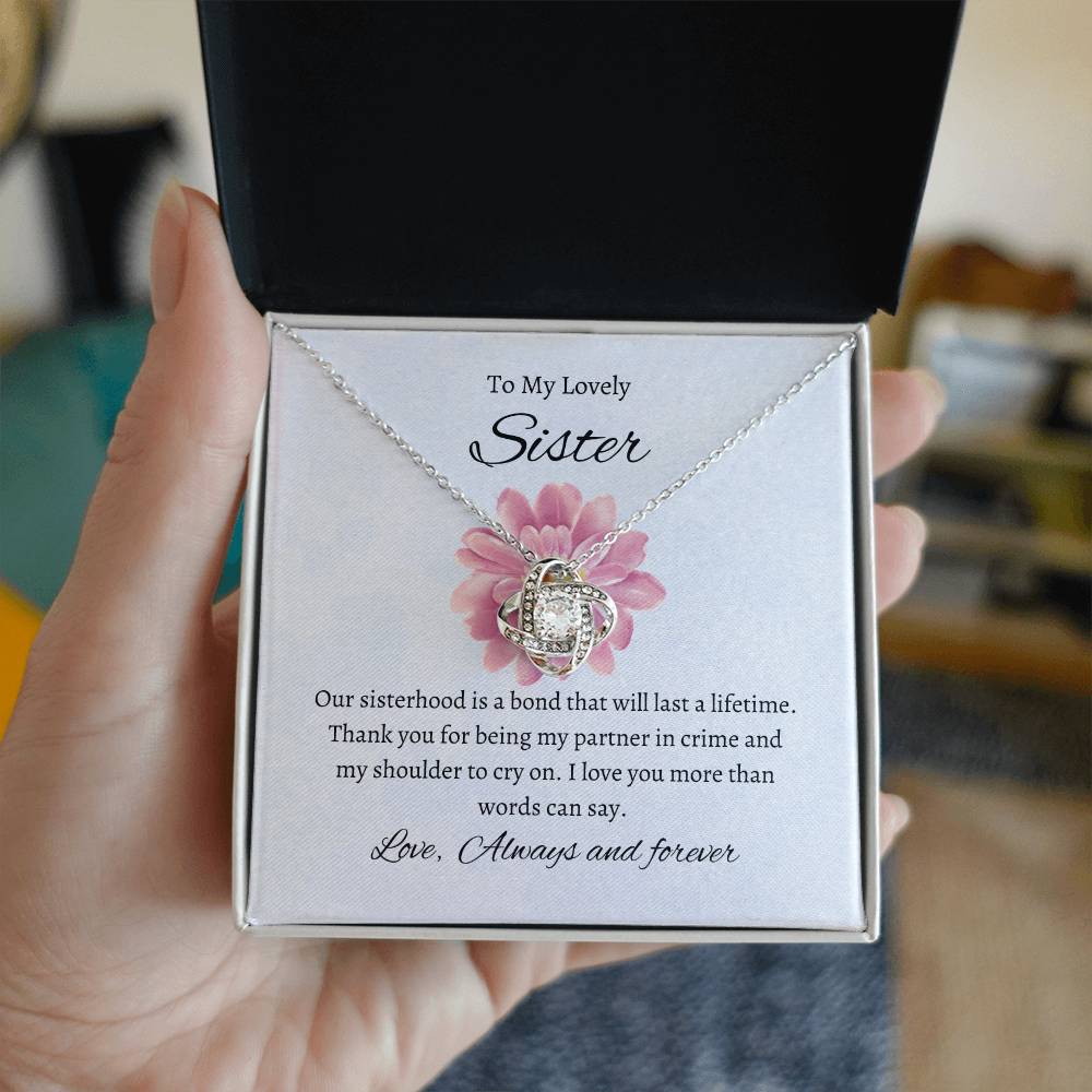 To My Beautiful Sister – Love Knot Necklace | Meaningful Gift For Sister