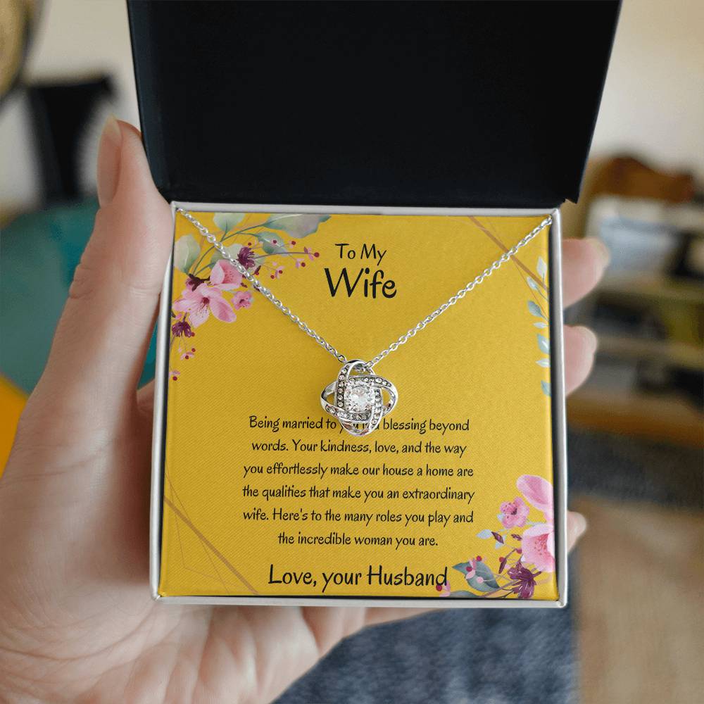 To My Wife, My Wonderful Partner - Love Knot Necklace Gift for Wife
