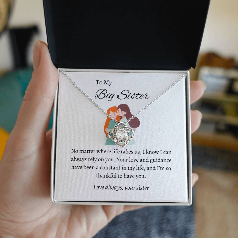 For My Wonderful Big Sister – Love Knot Necklace | A Stunning Symbol of Love