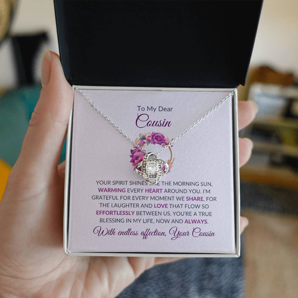 Cousin Necklace | To My Dear Cousin - Love Knot Necklace | Cousin Friendship Necklace