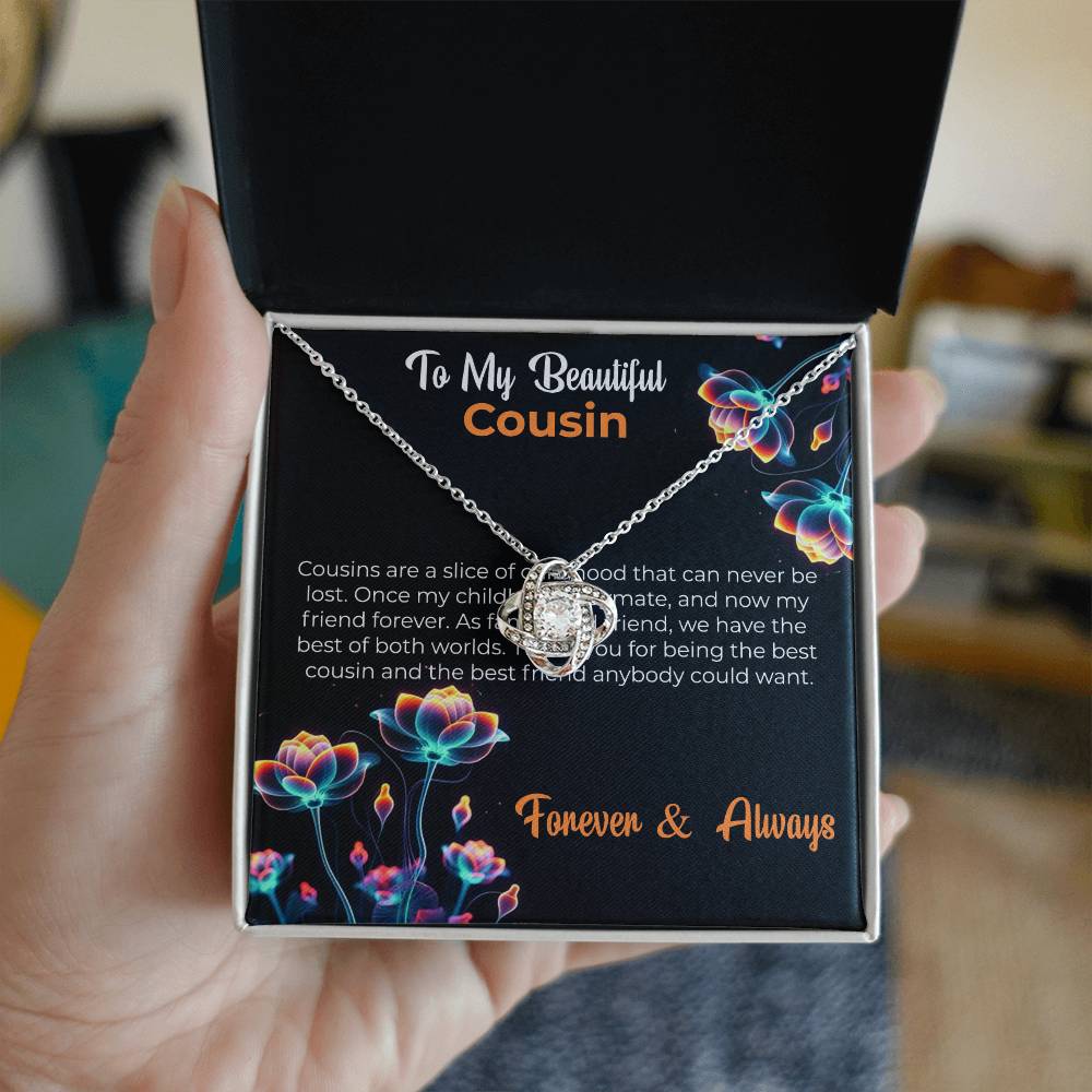 Cousin Necklace | To My Beautiful Cousin - Love Knot Necklace | Cousin Friendship Necklace