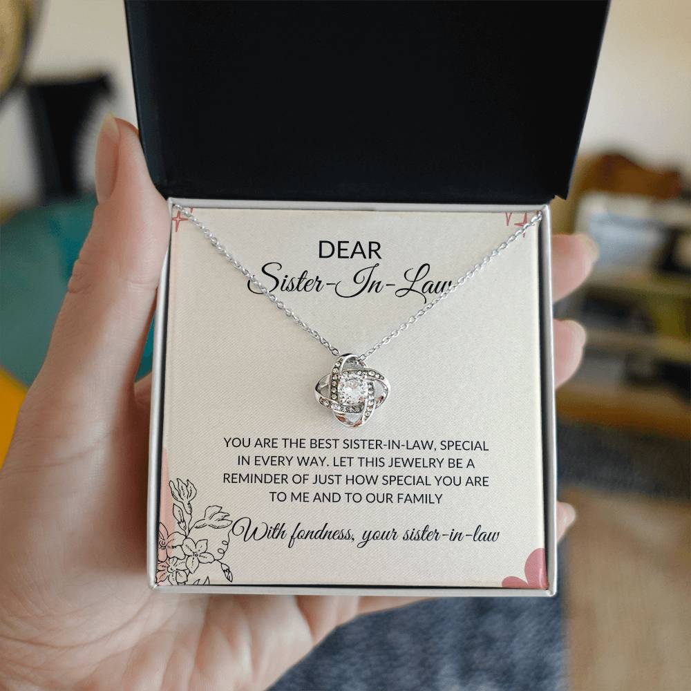 To My Dear Sister-in-law Necklace | Love Knot Necklace | Sister-in-Law Gift