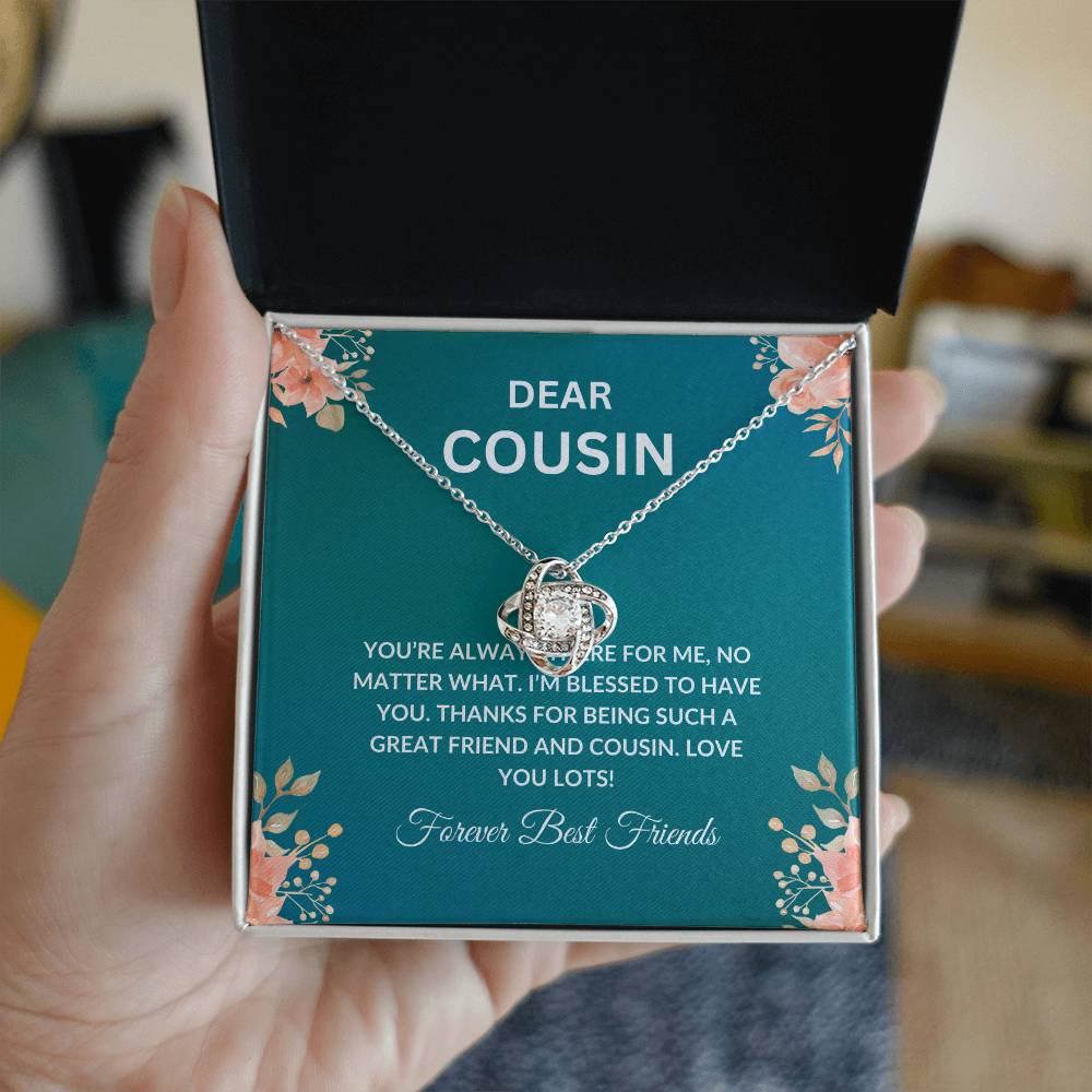 Cousin Necklace | To My Cousin My Forever Best Friend - Love Knot Necklace | Cousin Friendship Necklace
