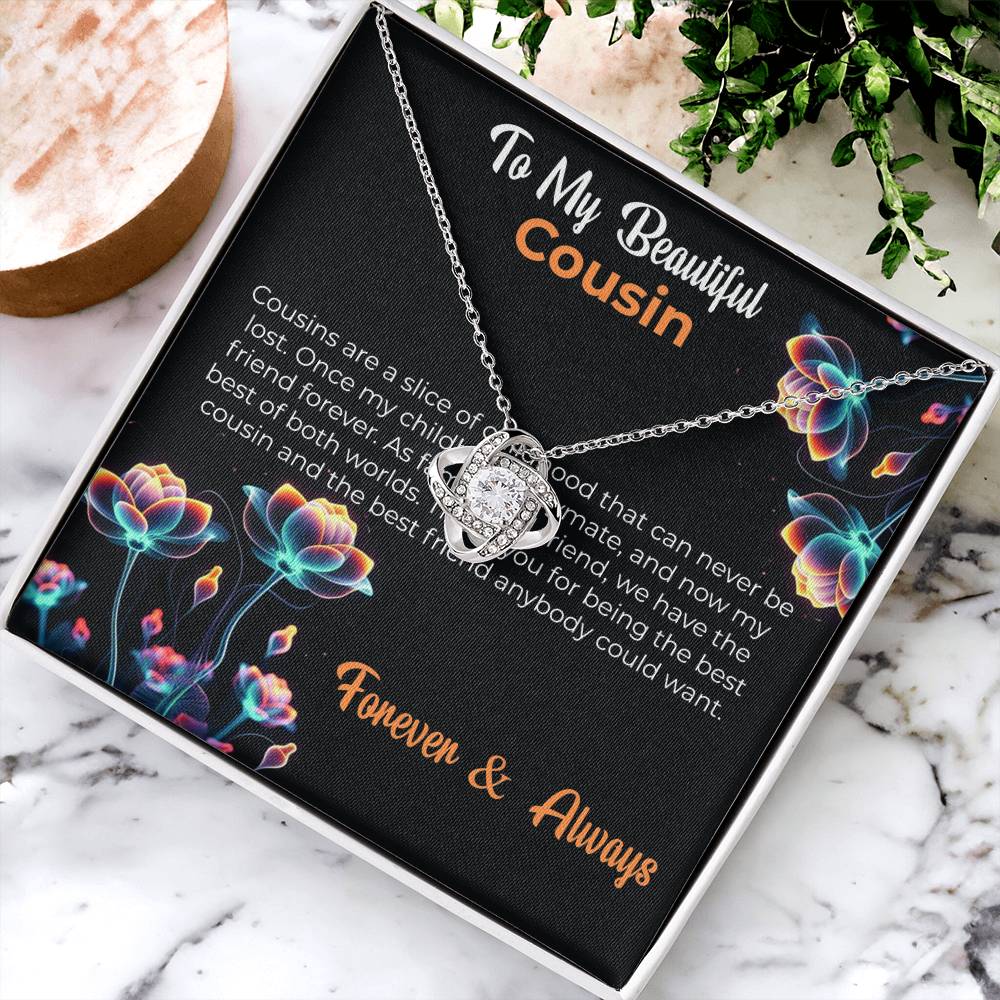 Cousin Necklace | To My Beautiful Cousin - Love Knot Necklace | Cousin Friendship Necklace