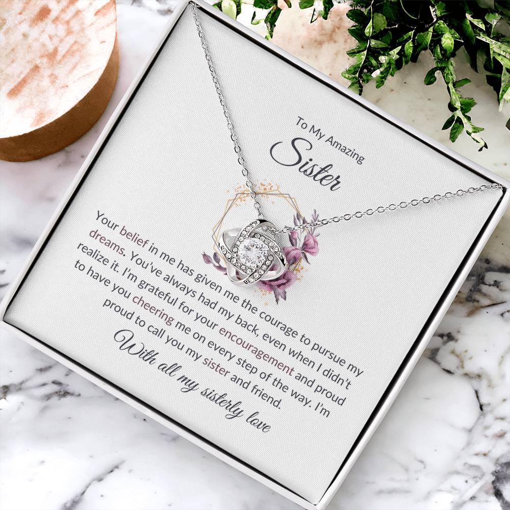 To My Remarkable Sister – Love Knot Necklace | A Beautifully Crafted Gift For Sister
