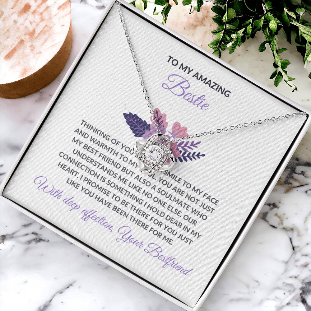 Friendship Necklace Gift | To My Amazing Best Friend - Love Knot Necklace