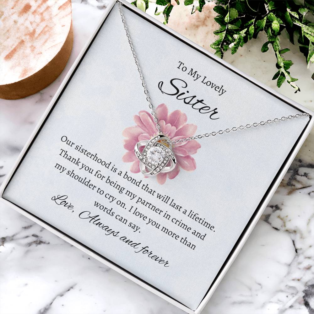 To My Beautiful Sister – Love Knot Necklace | Meaningful Gift For Sister