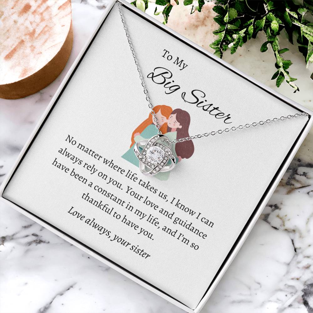 For My Wonderful Big Sister – Love Knot Necklace | A Stunning Symbol of Love