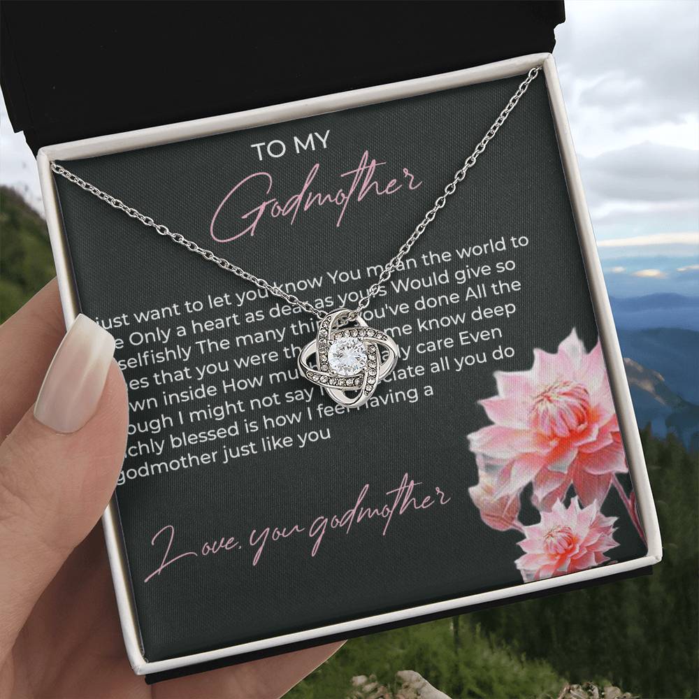 To My Godmother, Love Knot Necklace (Yellow & White Gold Variants) | Godmother Necklace (Necklace Only)
