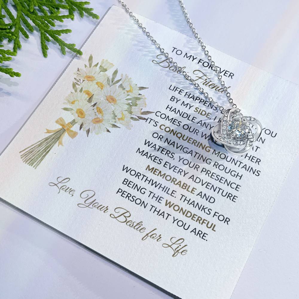Friendship Necklace Gift | To My Forever Best Friend - Love Knot Necklace
