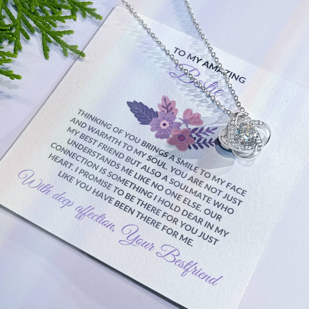 Friendship Necklace Gift | To My Amazing Best Friend - Love Knot Necklace