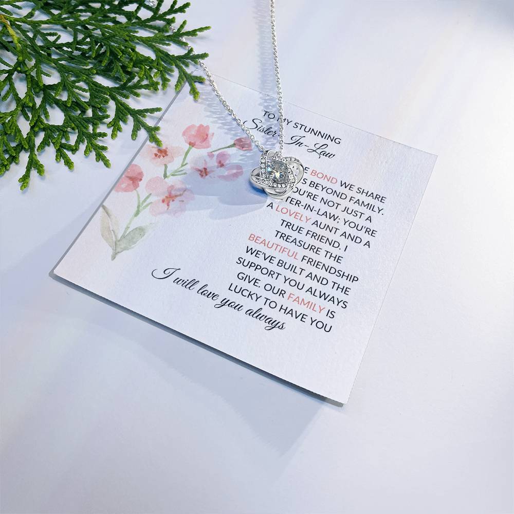 To My Stunning Sister-in-law Necklace | Love Knot Necklace | Sister-in-Law Gift