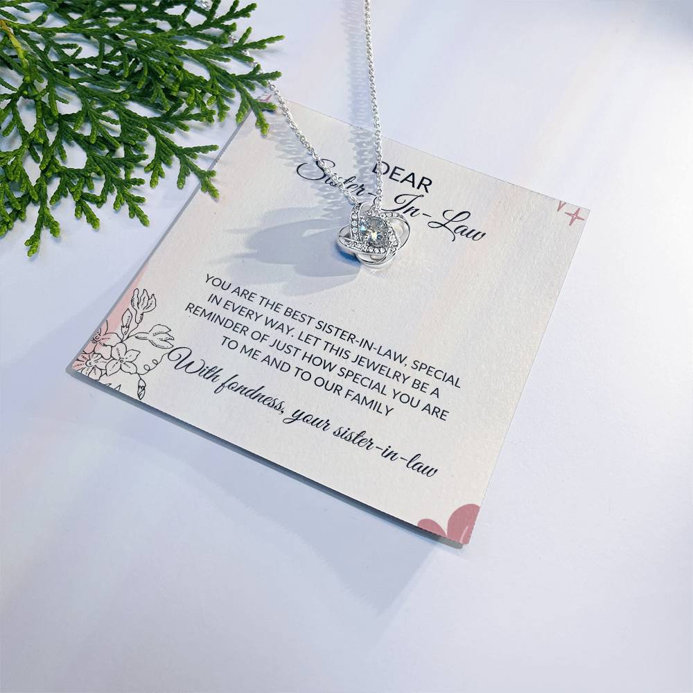 To My Dear Sister-in-law Necklace | Love Knot Necklace | Sister-in-Law Gift