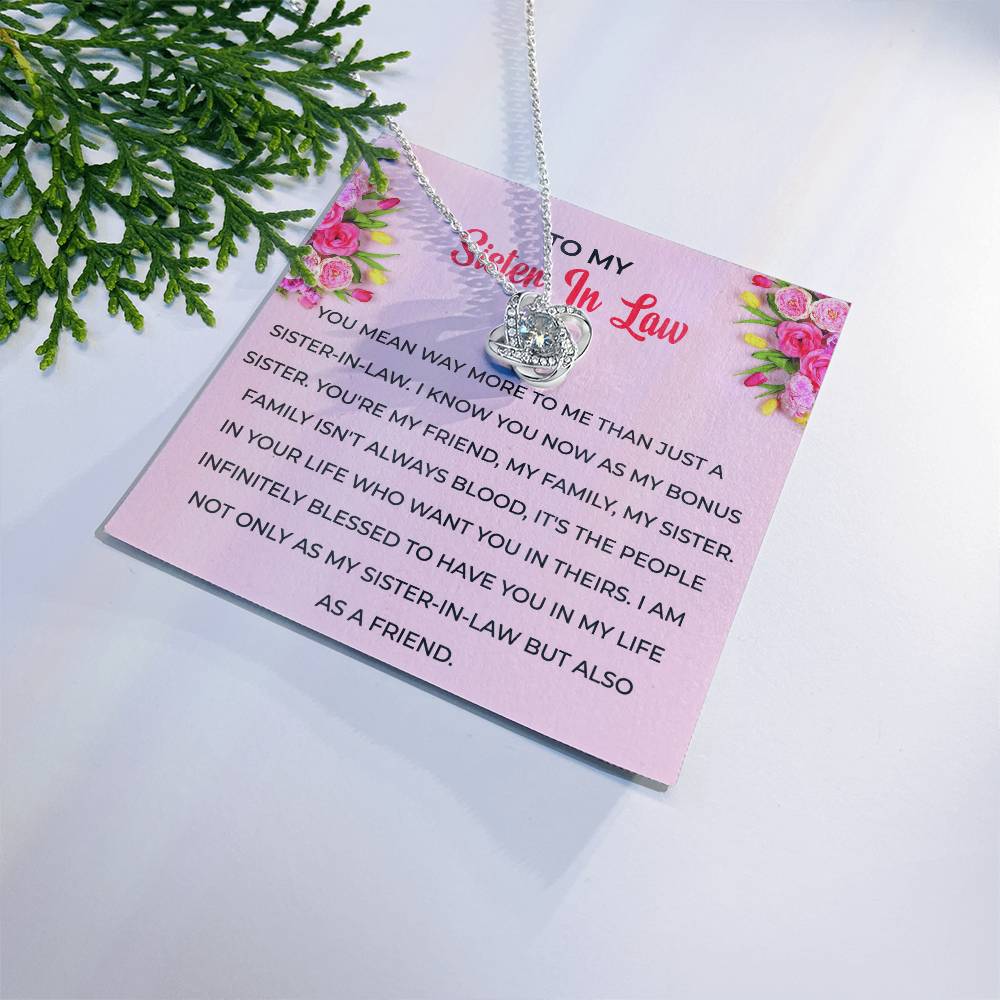 To My Sister-in-law Necklace | Love Knot Necklace | Sister-in-Law Gift