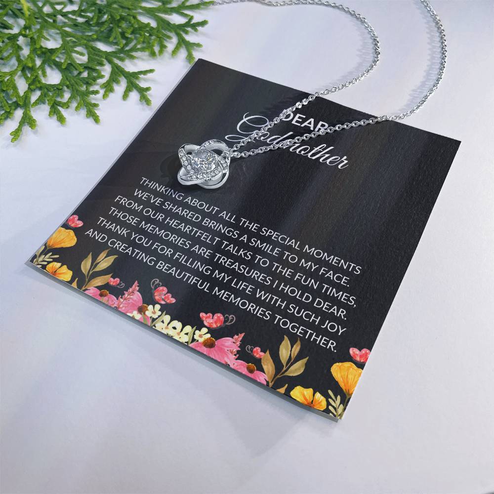 For My Dear Godmother, Love Knot Necklace (Yellow & White Gold Variants) | Godmother Necklace (Necklace Only)