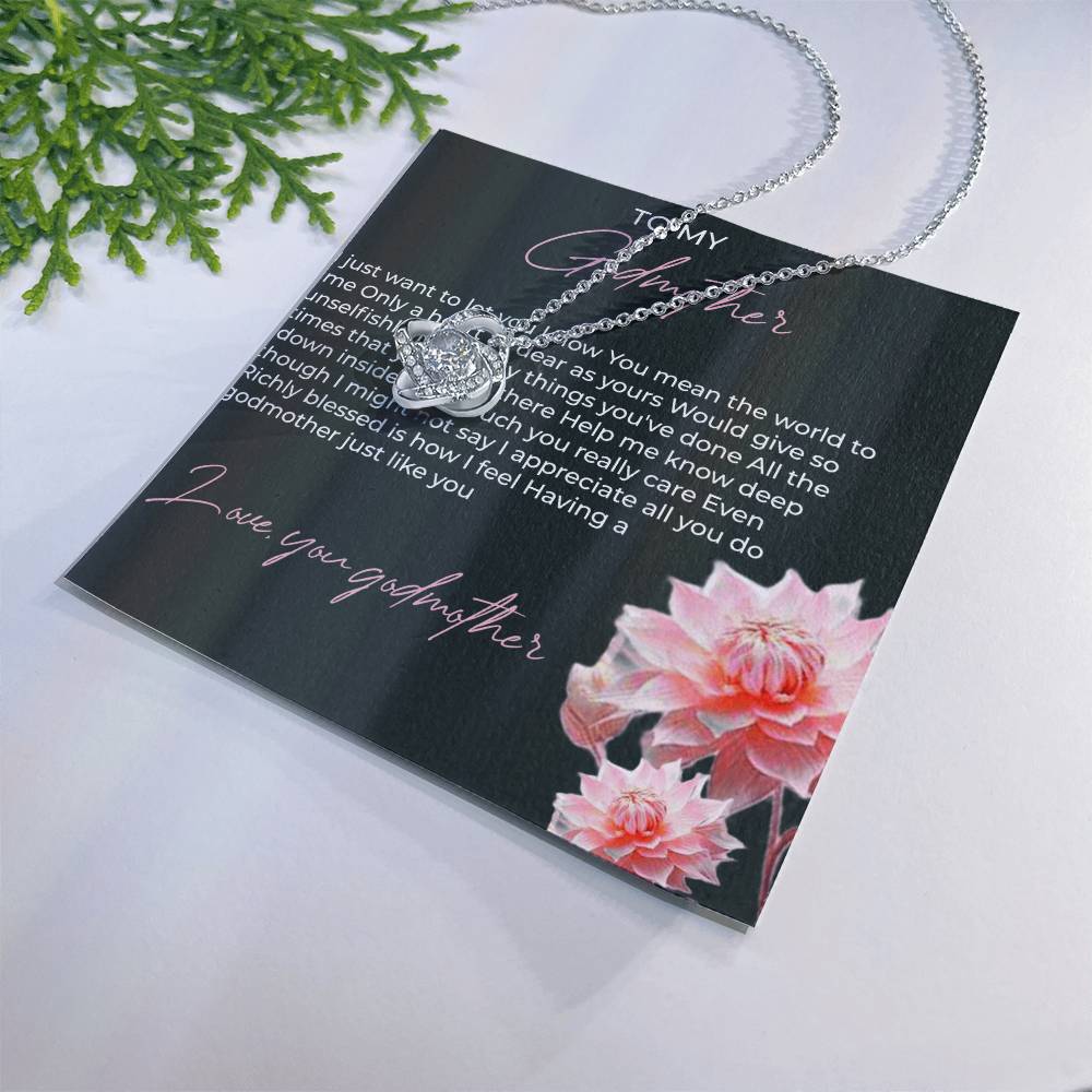 To My Godmother, Love Knot Necklace (Yellow & White Gold Variants) | Godmother Necklace (Necklace Only)