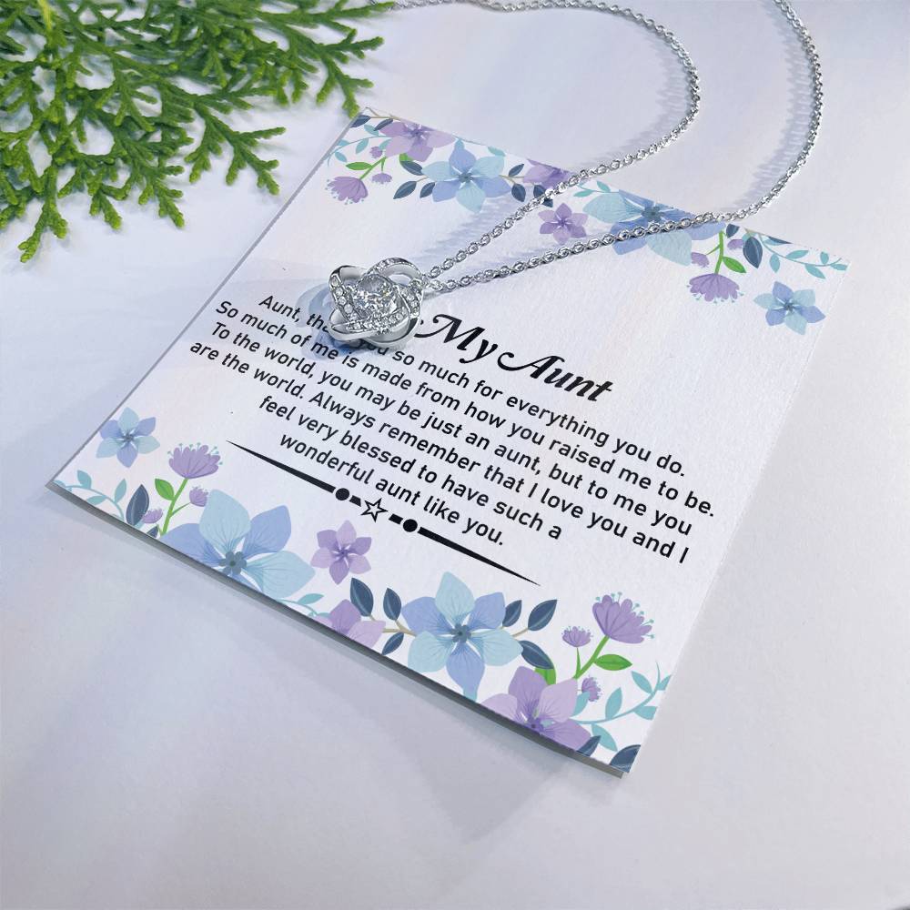 To My Beautiful Aunt Necklace – Elegant Love Knot Jewelry | A Perfect Gift For Expressing Love and Gratitude - SOUVMOUR
