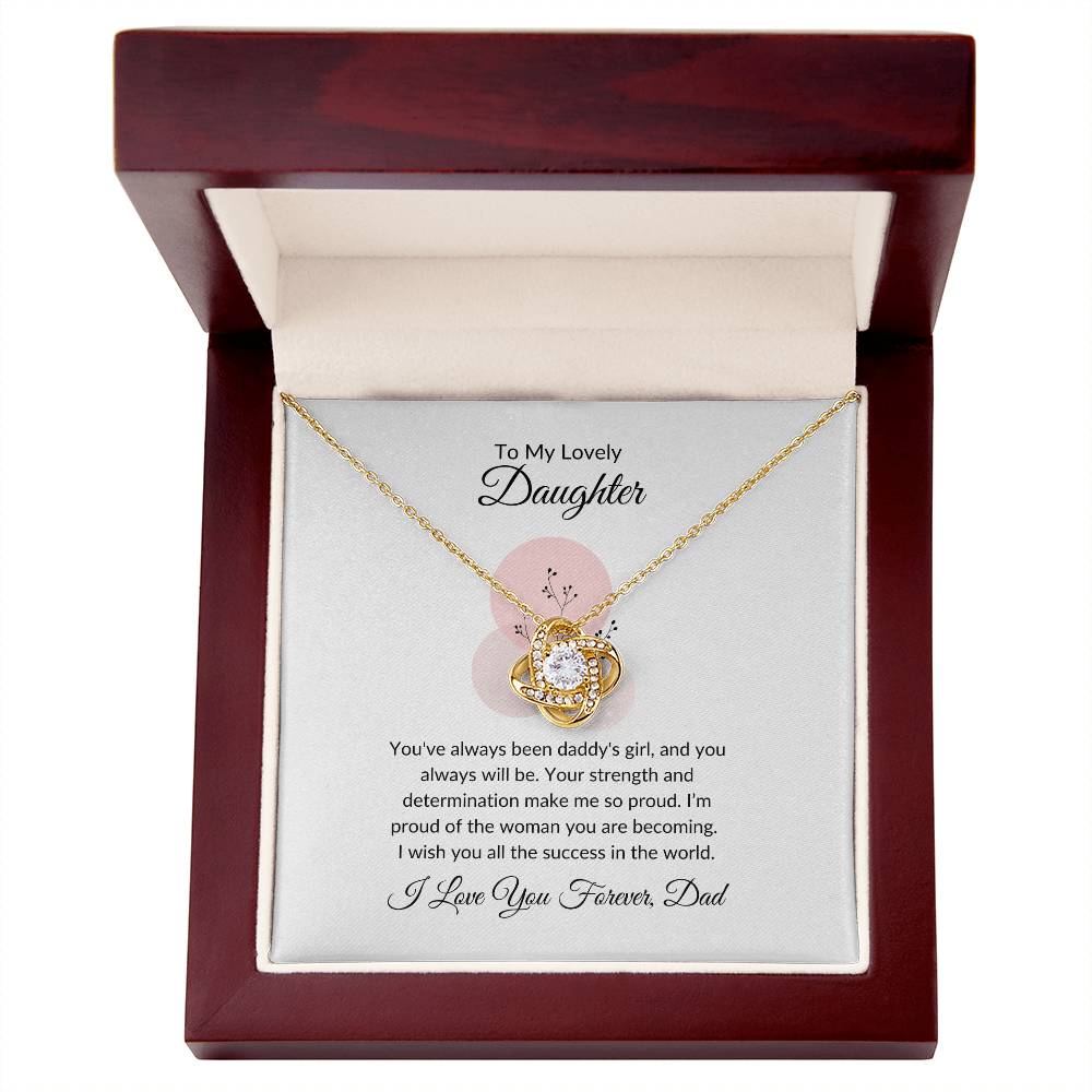 To My Lovely Daughter - Love Knot Necklace | Perfect Gift For Infinite Love and Connection