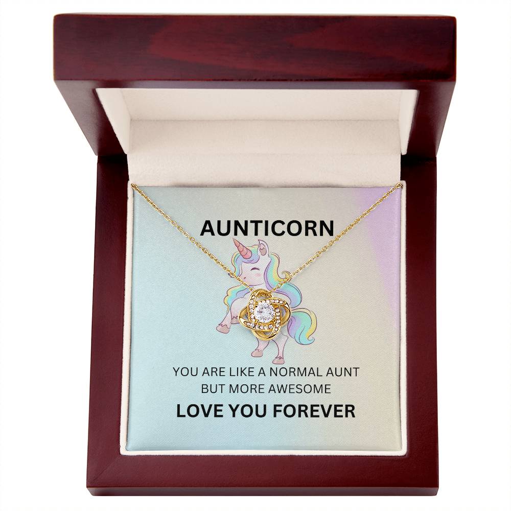 To My Aunticorn – Fun Love Knot Necklace | Unique Jewelry For Showing Love and Appreciation - SOUVMOUR