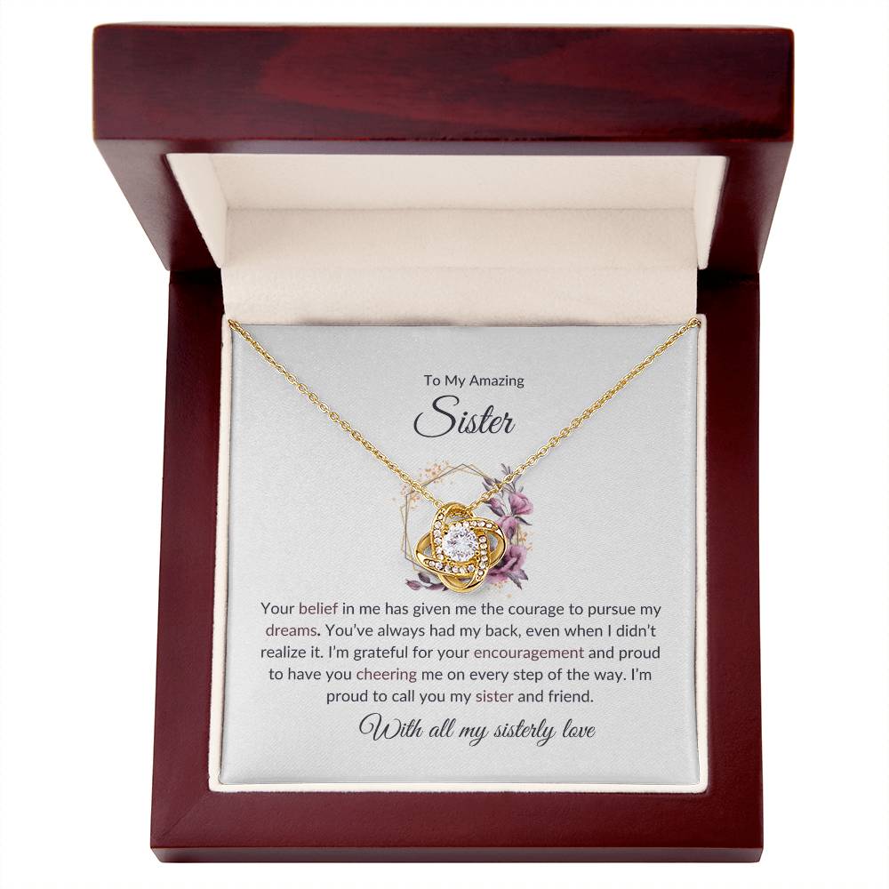 To My Remarkable Sister – Love Knot Necklace | A Beautifully Crafted Gift For Sister