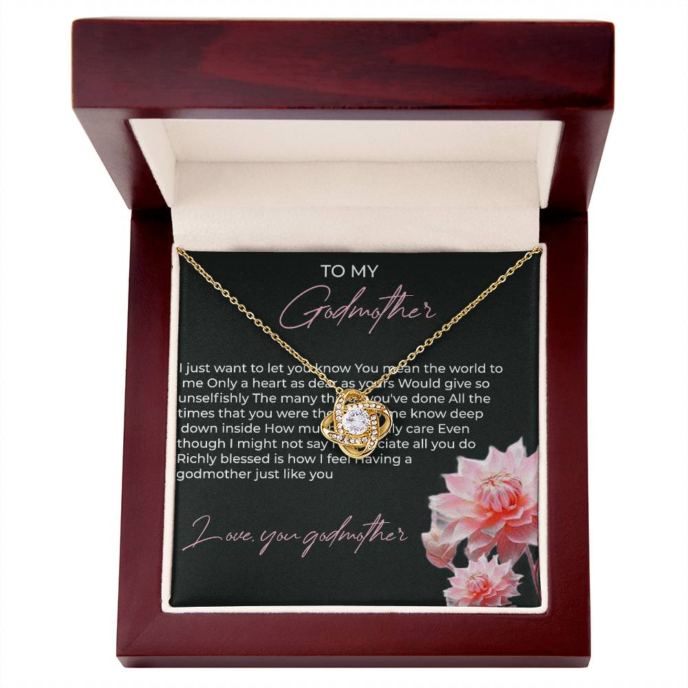To My Godmother, Love Knot Necklace (Yellow & White Gold Variants) | Godmother Necklace (Necklace Only)