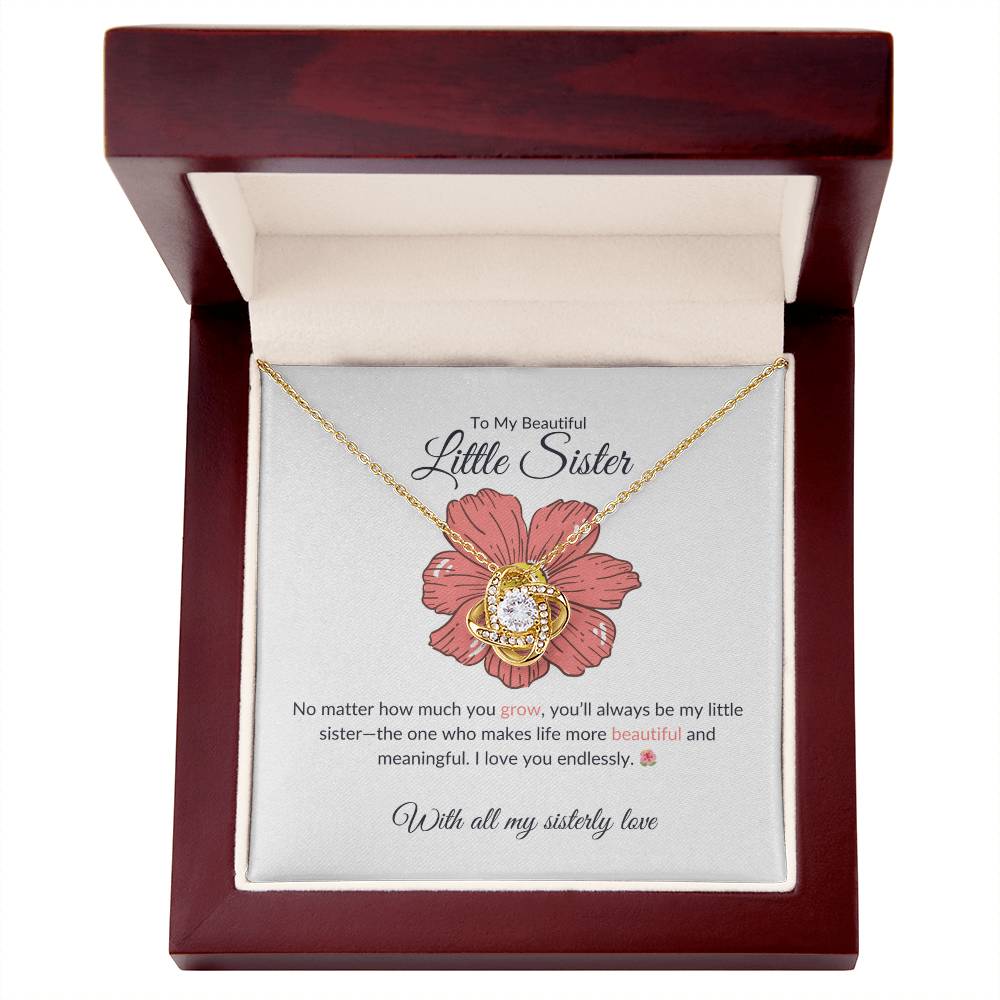 To My Gorgeous Little Sister – Love Knot Necklace | A Charming Necklace Gift For Little Sister