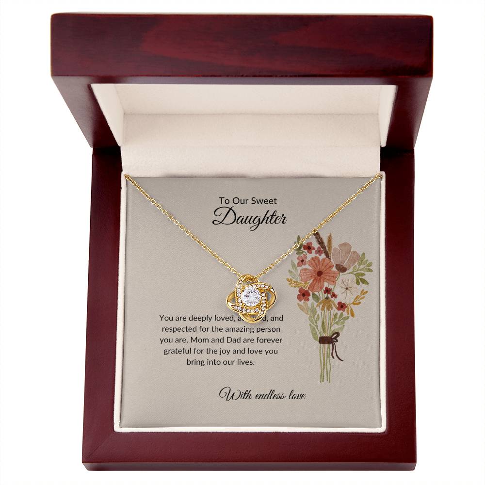 To My Sweet Daughter - Love Knot Necklace | A Timeless Gift For Daughter