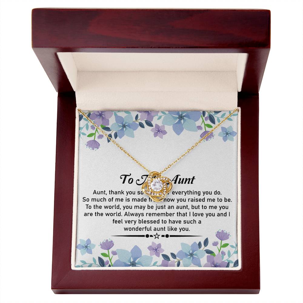 To My Beautiful Aunt Necklace – Elegant Love Knot Jewelry | A Perfect Gift For Expressing Love and Gratitude - SOUVMOUR