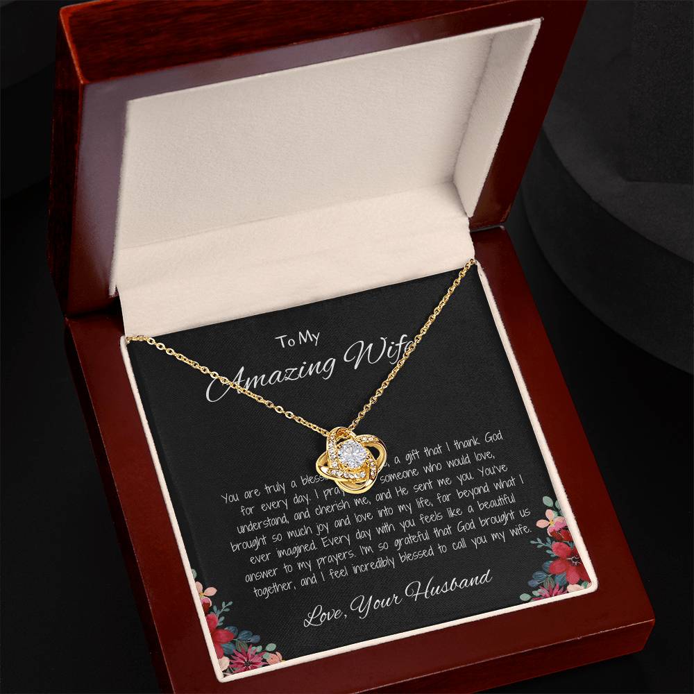 To My Amazing Wife - Love Knot Necklace Gift for Wife