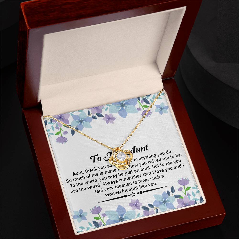 To My Beautiful Aunt Necklace – Elegant Love Knot Jewelry | A Perfect Gift For Expressing Love and Gratitude - SOUVMOUR
