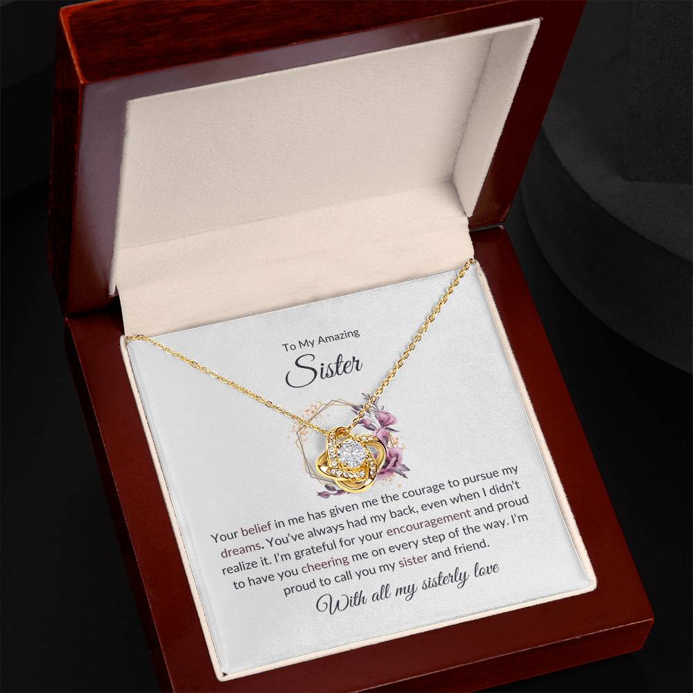 To My Remarkable Sister – Love Knot Necklace | A Beautifully Crafted Gift For Sister