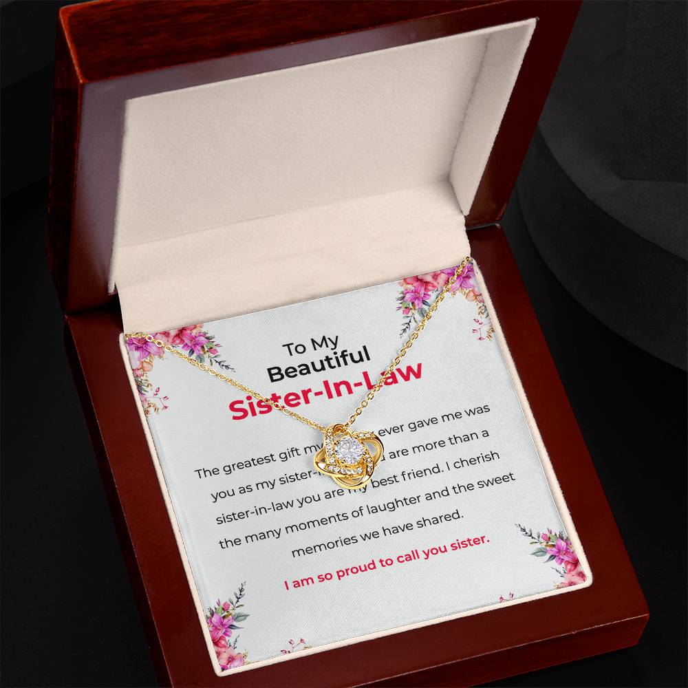 To My Beautiful Sister-in-law Necklace | Love Knot Necklace | Sister-in-Law Gift