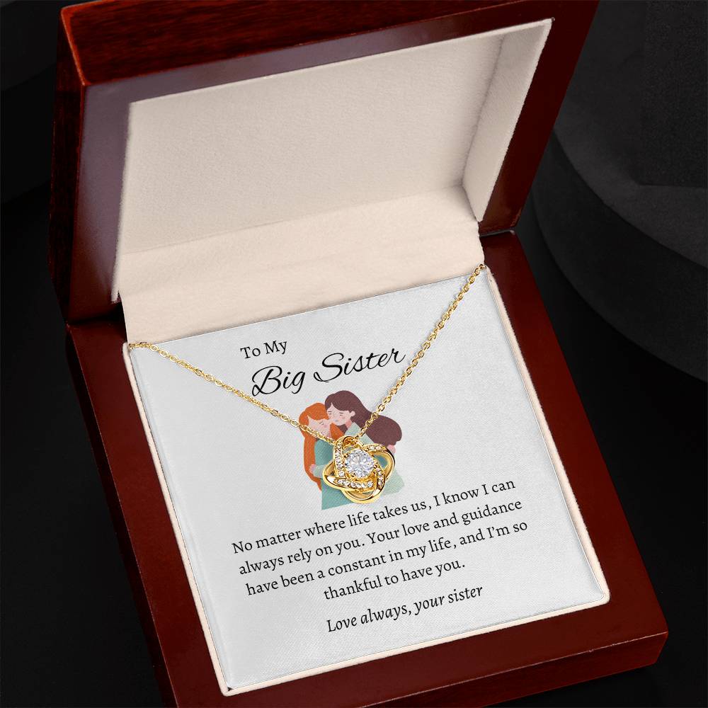 For My Wonderful Big Sister – Love Knot Necklace | A Stunning Symbol of Love