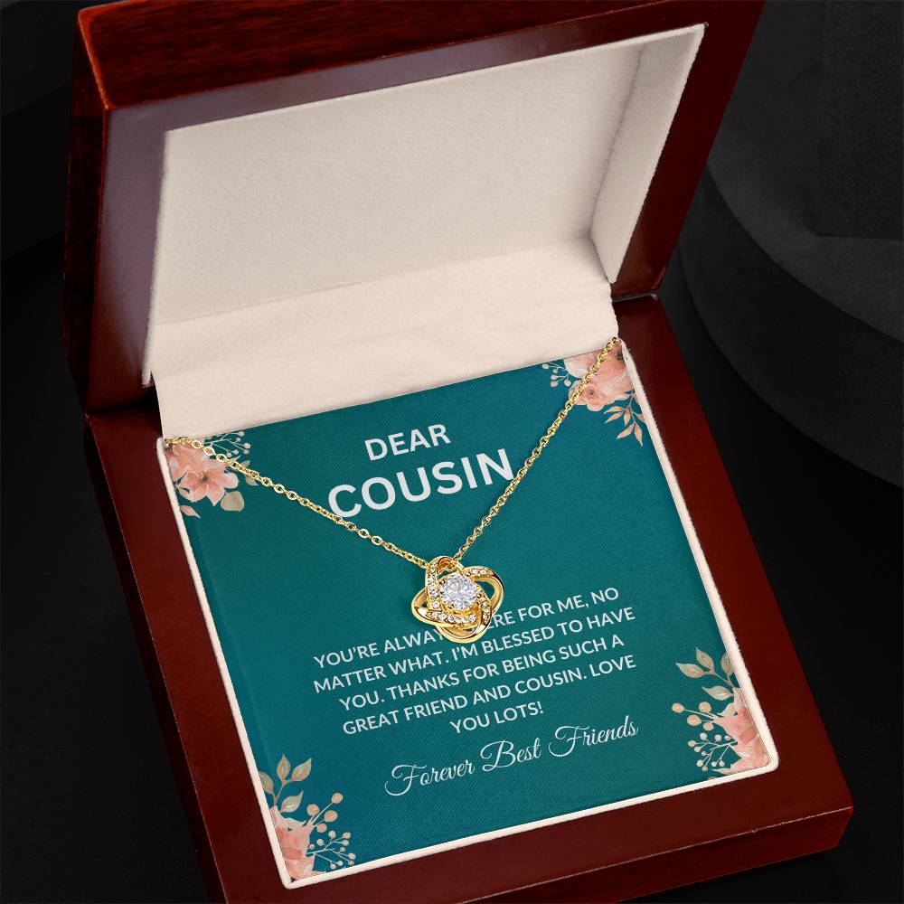 Cousin Necklace | To My Cousin My Forever Best Friend - Love Knot Necklace | Cousin Friendship Necklace