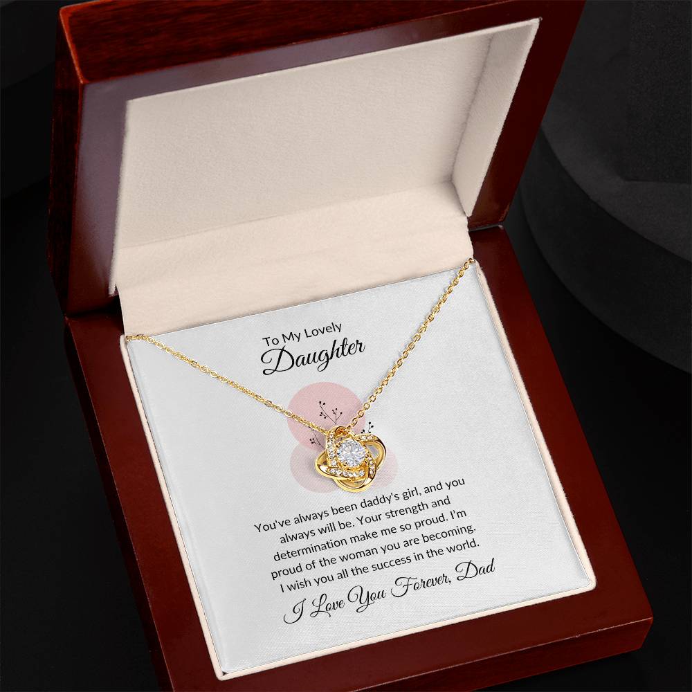To My Lovely Daughter - Love Knot Necklace | Perfect Gift For Infinite Love and Connection