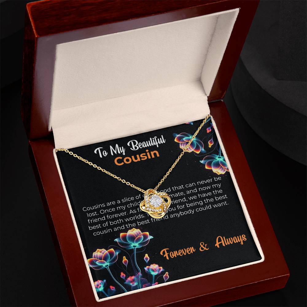 Cousin Necklace | To My Beautiful Cousin - Love Knot Necklace | Cousin Friendship Necklace
