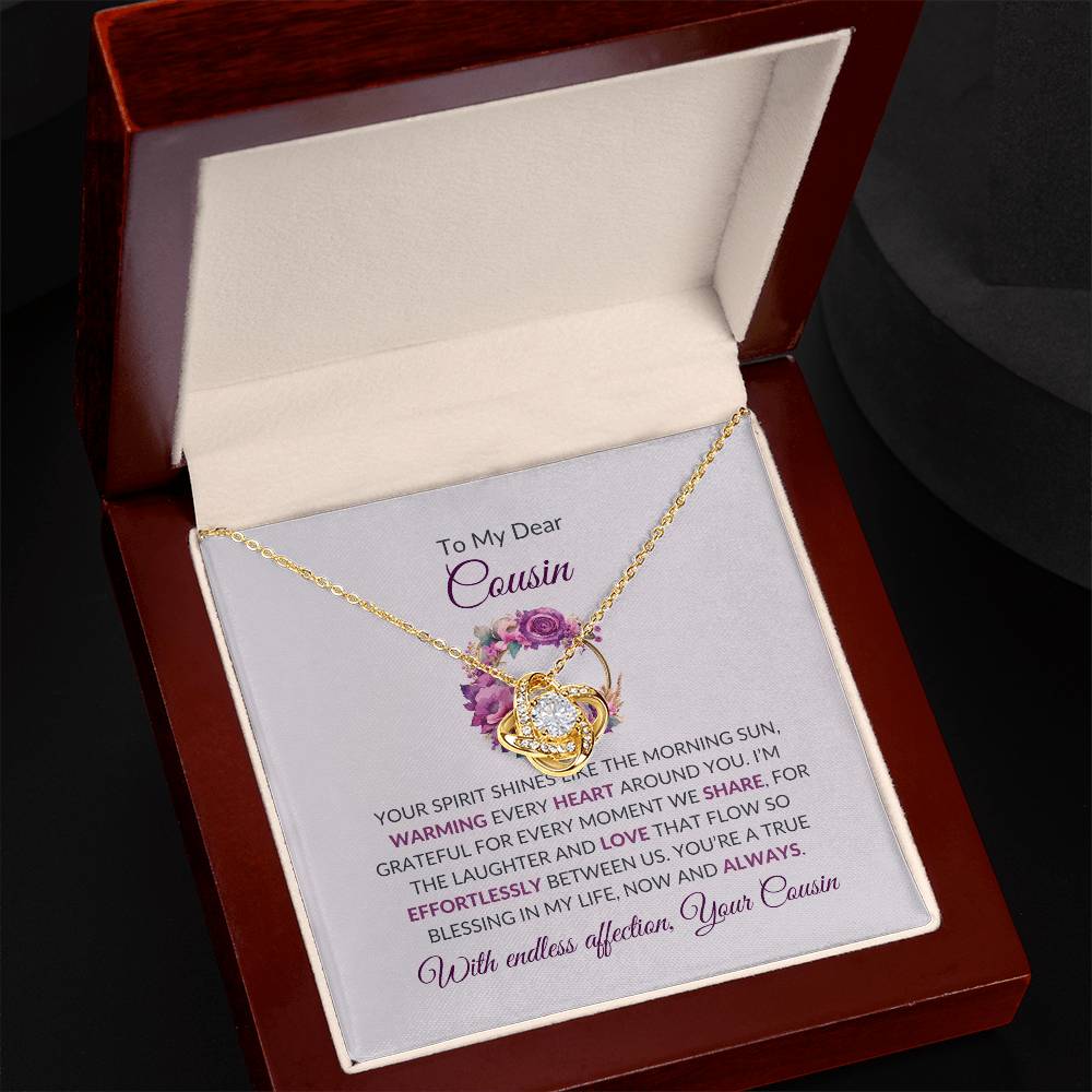 Cousin Necklace | To My Dear Cousin - Love Knot Necklace | Cousin Friendship Necklace