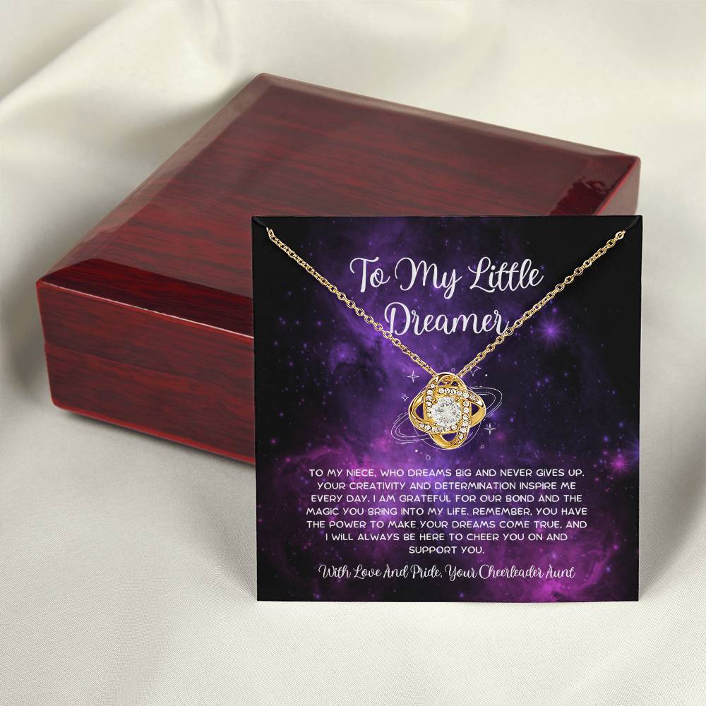 To My Little Dreamer - From Aunt to Niece Love Knot Necklace - SOUVMOUR