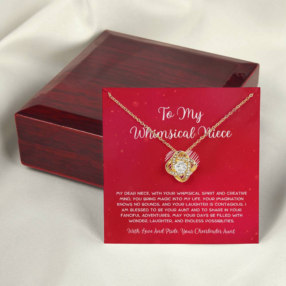 To My Whimsical Niece - From Aunt to Niece Love Knot Necklace - SOUVMOUR