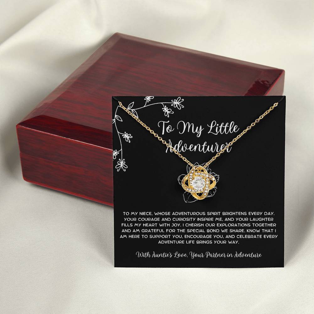 To My Little Adventurer - From Aunt to Niece Love Knot Necklace - SOUVMOUR