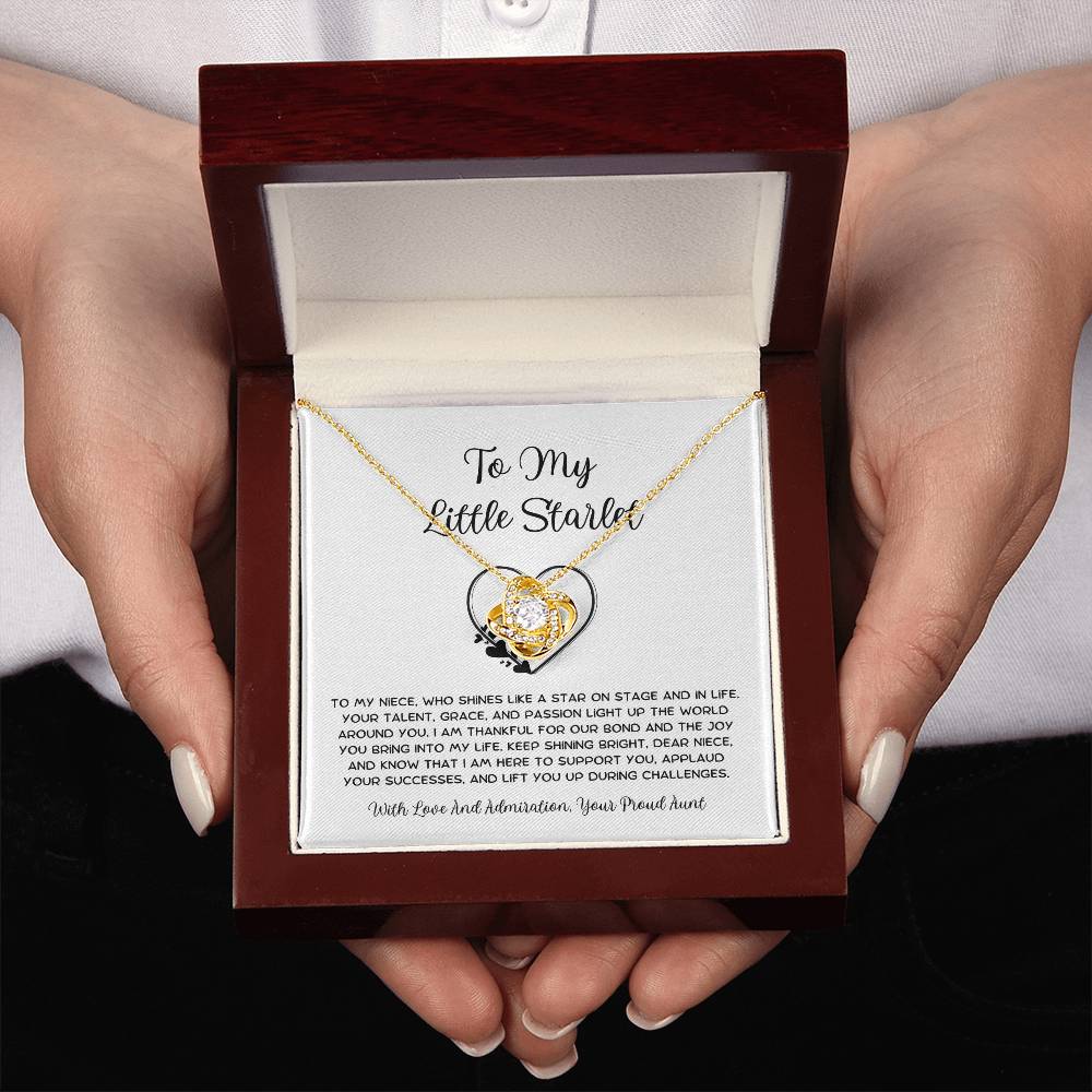 To My Little Starlet - From Aunt to Niece Love Knot Necklace - SOUVMOUR