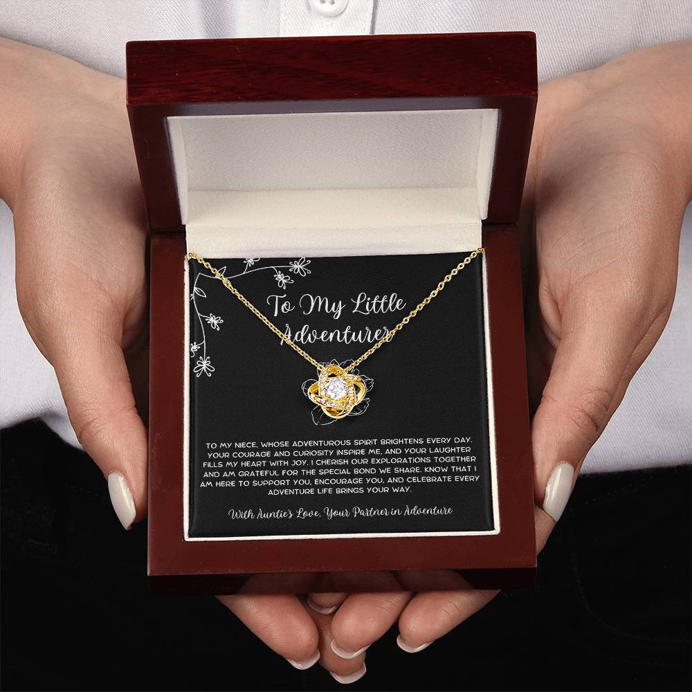 To My Little Adventurer - From Aunt to Niece Love Knot Necklace - SOUVMOUR