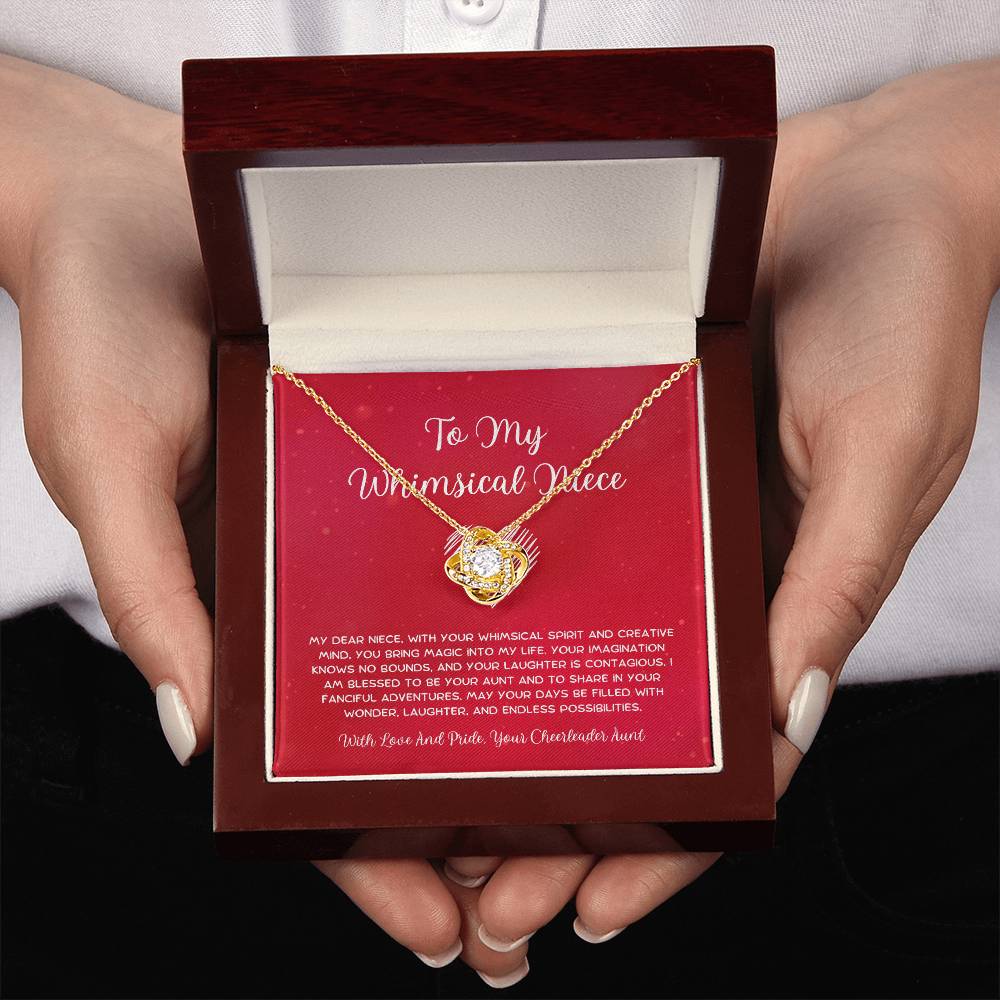 To My Whimsical Niece - From Aunt to Niece Love Knot Necklace - SOUVMOUR