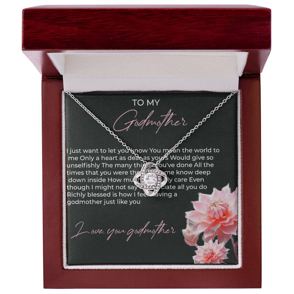 To My Godmother, Love Knot Necklace (Yellow & White Gold Variants) | Godmother Necklace (Necklace Only)