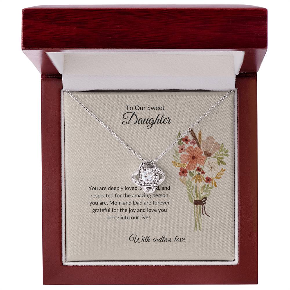 To My Sweet Daughter - Love Knot Necklace | A Timeless Gift For Daughter