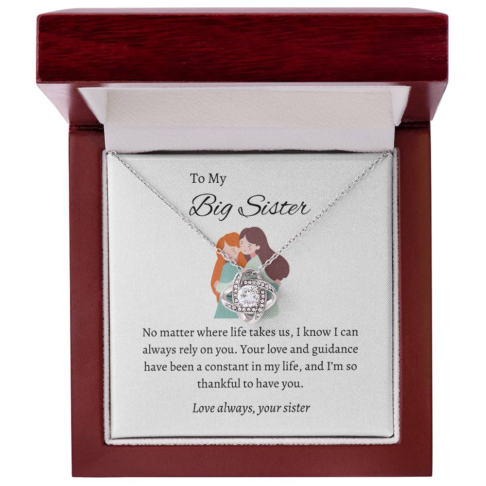 For My Wonderful Big Sister – Love Knot Necklace | A Stunning Symbol of Love