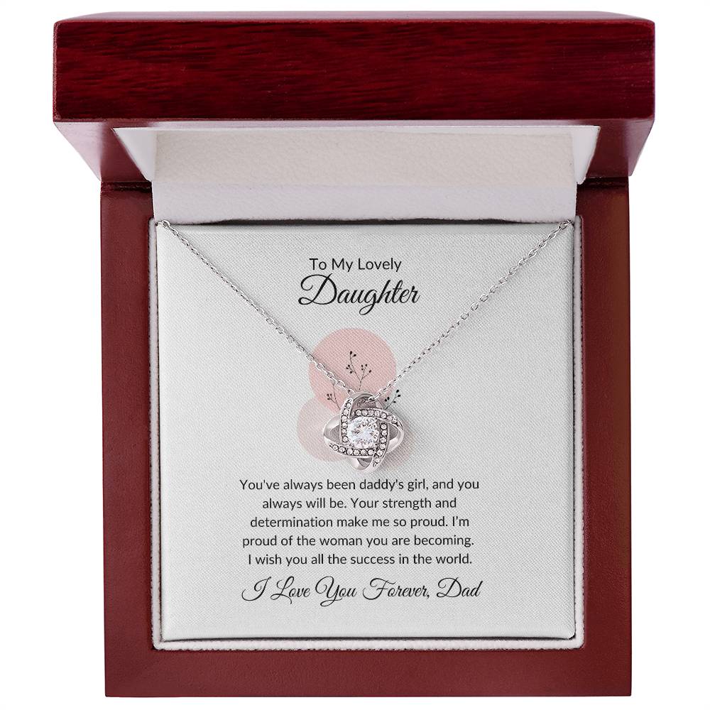 To My Lovely Daughter - Love Knot Necklace | Perfect Gift For Infinite Love and Connection